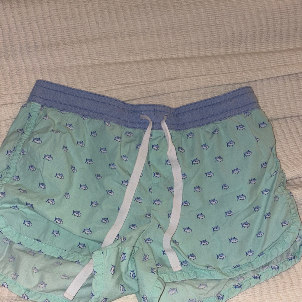 Southern Tide Green and Blue Women Shorts